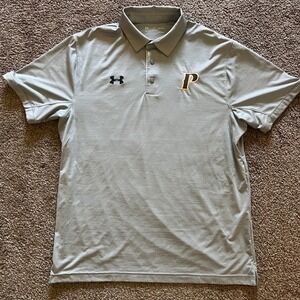 Under Armour Polo Shirt Athletic Training Golf Francis Parker School Gray L 0268